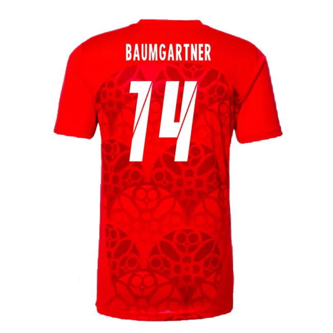 2024-2025 Red Bull Leipzig Pre-Match Shirt (Red) (Baumgartner 14) — Buy Online
