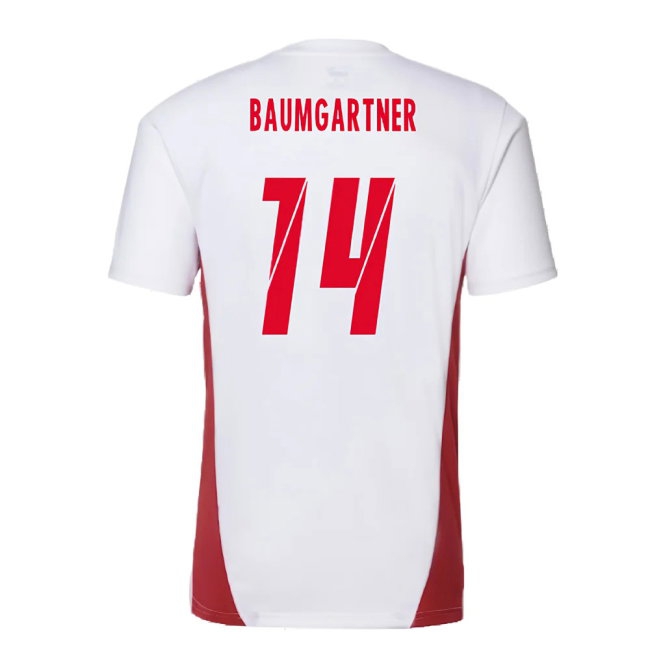 2024-2025 Red Bull Leipzig Training Shirt (White) (Baumgartner 14) — Buy Online