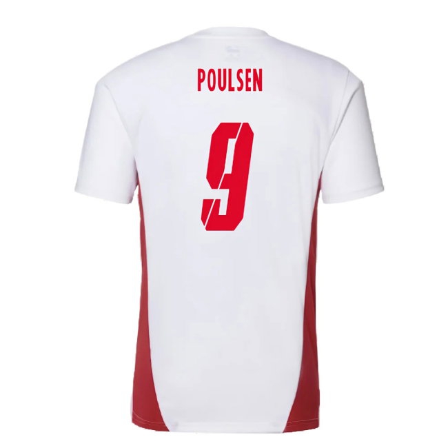 2024-2025 Red Bull Leipzig Training Shirt (White) (Poulsen 9) — Shop Online