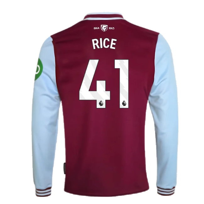 2024-2025 West Ham Long Sleeve Home Shirt (Kids) (Rice 41) — Shop Online