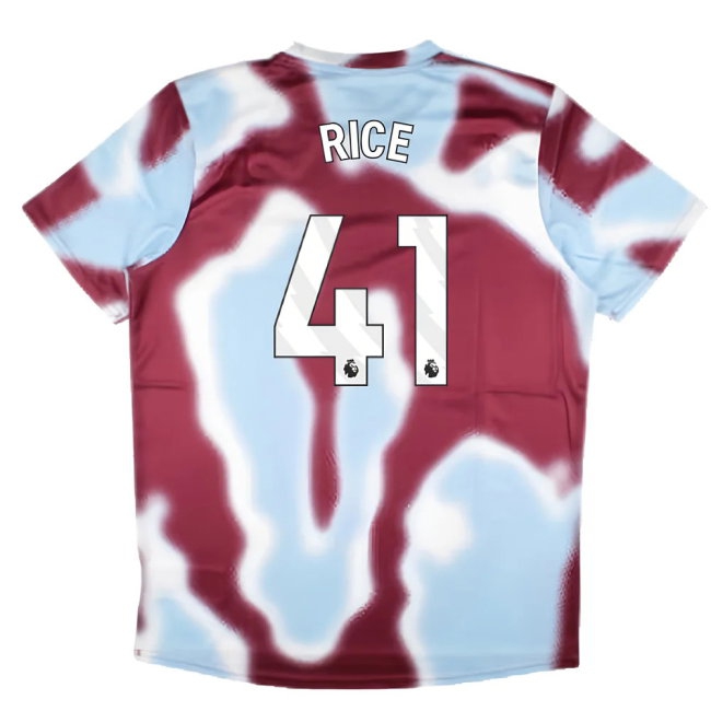 2024-2025 West Ham Warm Up Jersey (New Claret) (Rice 41) — Shop Online