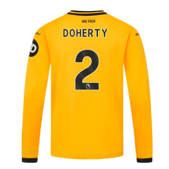 2024-2025 Wolves Long Sleeve Home Shirt (Kids) (Doherty 2) — Buy Online