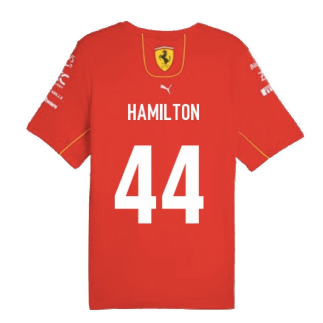 2024 Scuderia Ferrari Team T-Shirt (Red) (Hamilton 44) — Buy Online