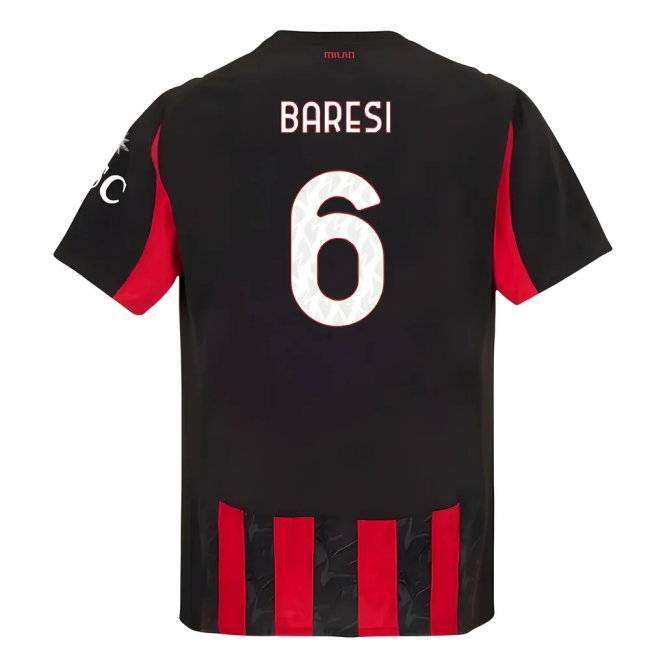 2025-2026 AC Milan Player Version Home Shirt (Baresi 6) — Shop Online