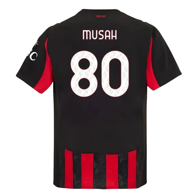 2025-2026 AC Milan Player Version Home Shirt (Musah 80) — Buy Now