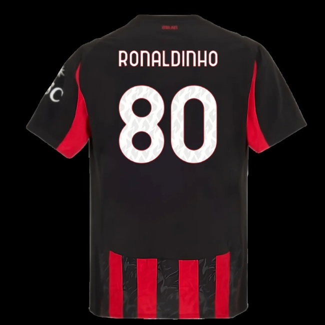 2025-2026 AC Milan Player Version Home Shirt (Ronaldinho 80) — Buy Now
