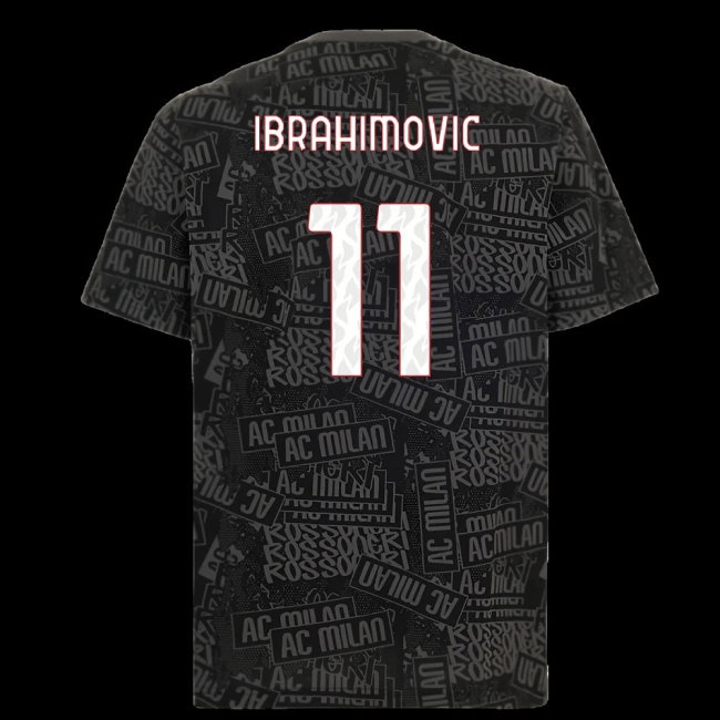 2025-2026 AC Milan ftblCulture Tee AOP (Black) (Ibrahimovic 11) — Buy Online