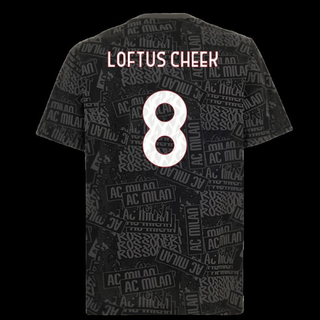 2025-2026 AC Milan ftblCulture Tee AOP (Black) (Loftus Cheek 8) — Buy Online