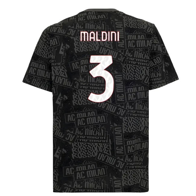 2025-2026 AC Milan ftblCulture Tee AOP (Black) (Maldini 3) — Buy Now