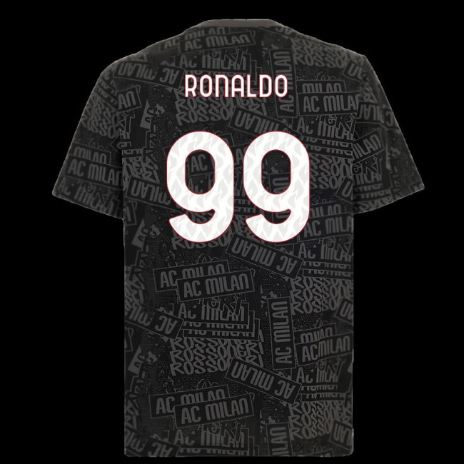 2025-2026 AC Milan ftblCulture Tee AOP (Black) (Ronaldo 99) — Buy Online