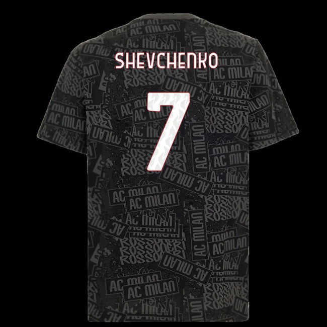 2025-2026 AC Milan ftblCulture Tee AOP (Black) (Shevchenko 7) — Buy Online