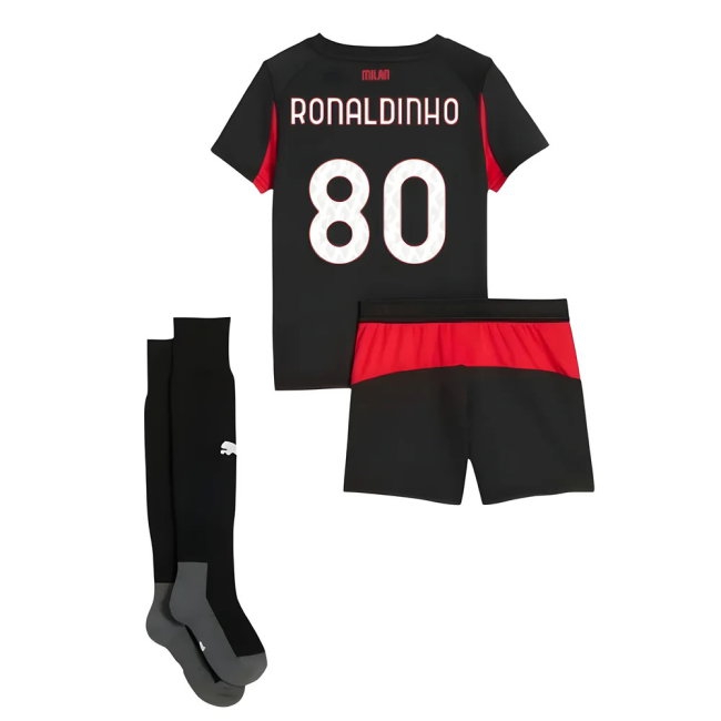 2025-2026 AC Milan Home Mini Kit (Ronaldinho 80) — Buy Online