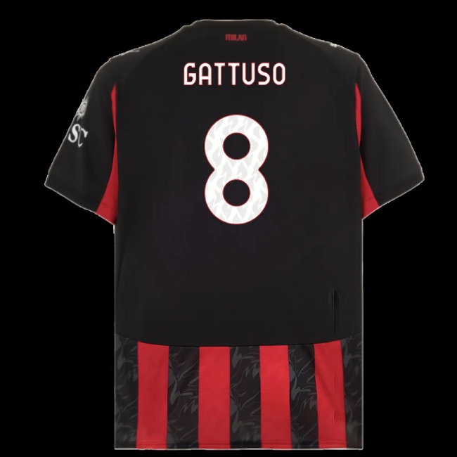 2025-2026 AC Milan Home Shirt (Gattuso 8) — Buy Now
