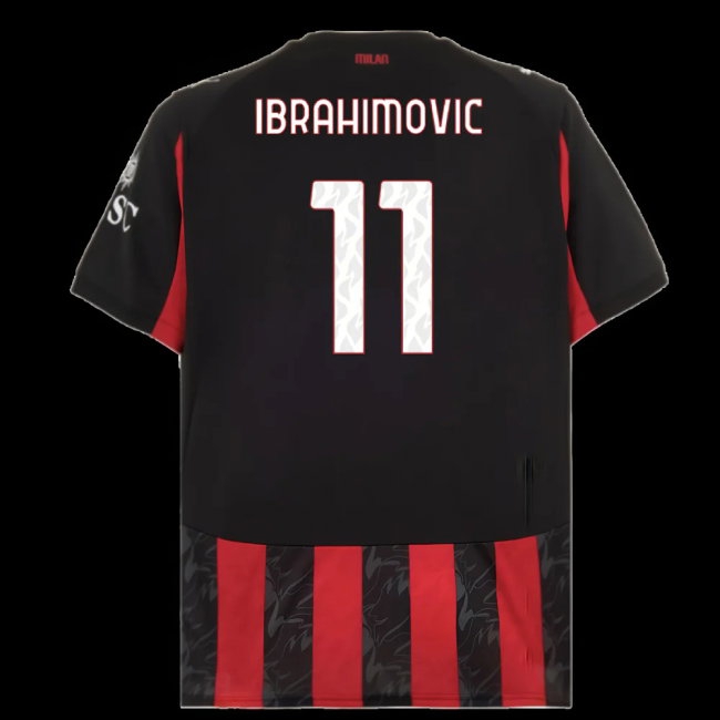 2025-2026 AC Milan Home Shirt (Ibrahimovic 11) — Shop Now