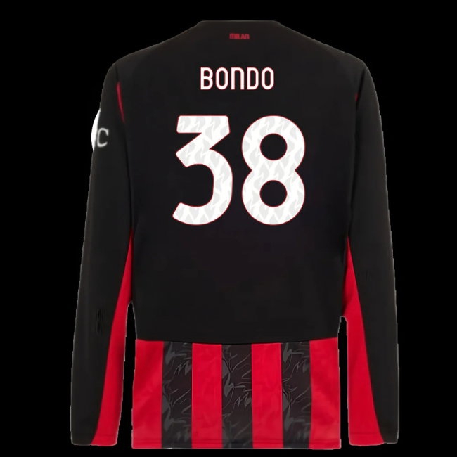2025-2026 AC Milan Long Sleeve Home Shirt (Bondo 38) — Buy Now