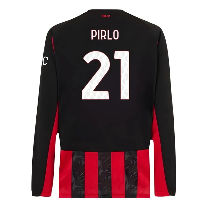 2025-2026 AC Milan Long Sleeve Home Shirt (Pirlo 21) — Buy Online