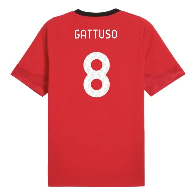 2025-2026 AC Milan Training Jersey (Red) (Gattuso 8) — Shop Online