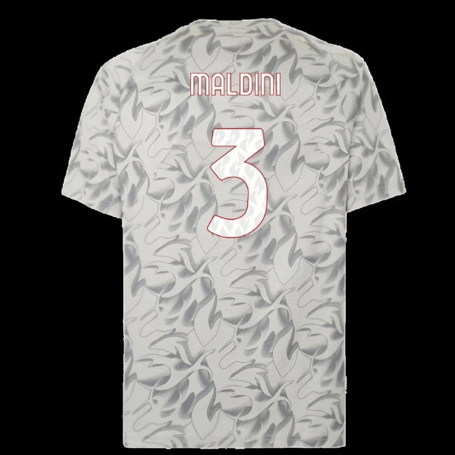 2025-2026 AC Milan Warm Up Jersey (Smokey Gray) (Maldini 3) — Buy Now