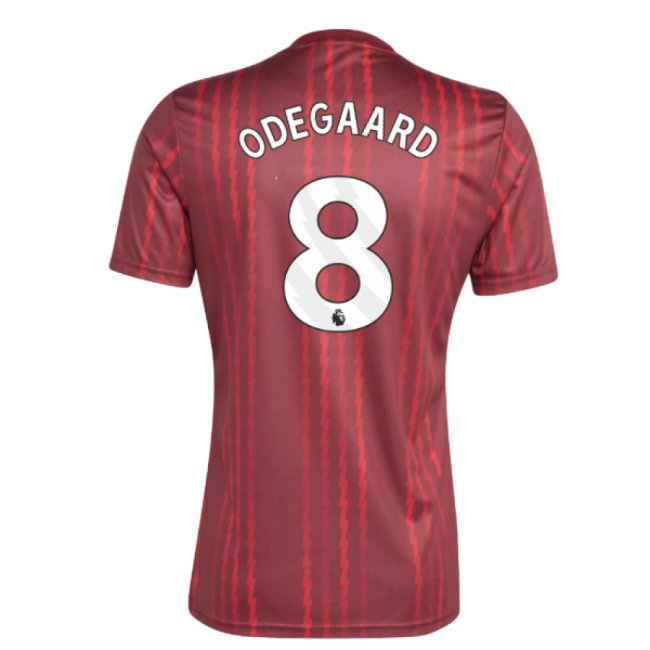 2025-2026 Arsenal Pre-Match Warm Up Shirt (Burgundy) (Odegaard 8) — Shop Online