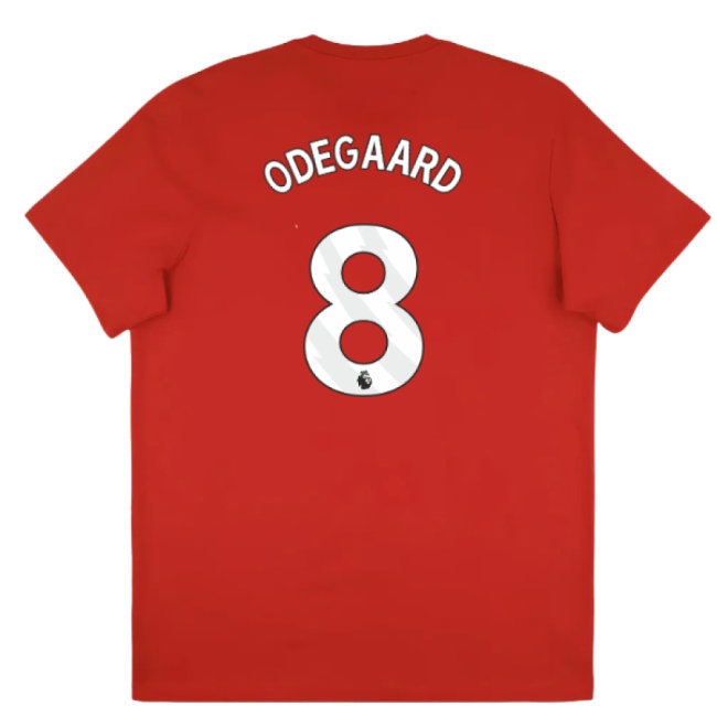2025-2026 Arsenal Season Graphic Tee (Scarlet) (Odegaard 8) — Buy Online