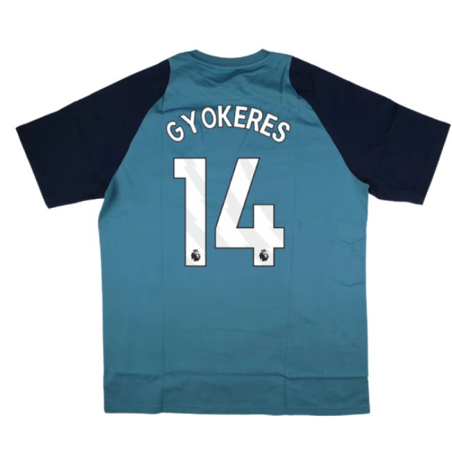 2025-2026 Arsenal Training Tee (Blanch Blue) (Gyokeres 14) — Shop Now