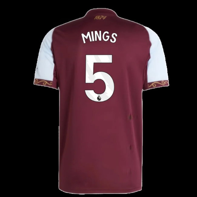 2025-2026 Aston Villa Home Shirt (Mings 5) — Shop Now