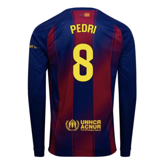 2025-2026 Barcelona Home Long Sleeve Shirt (Pedri 8) — Buy Now