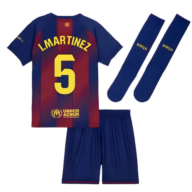 2025-2026 Barcelona Home Mini Kit (I.Martinez 5) — Buy Now