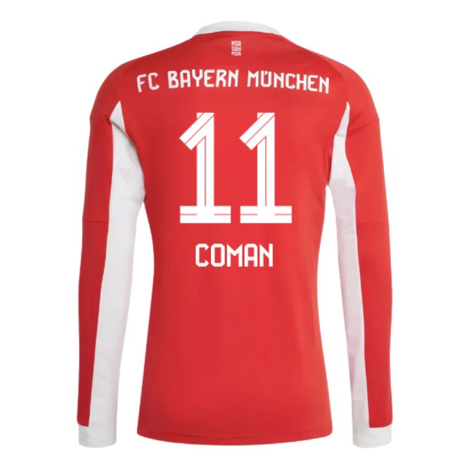 2025-2026 Bayern Munich Long Sleeve Home Shirt (Coman 11) — Shop Now
