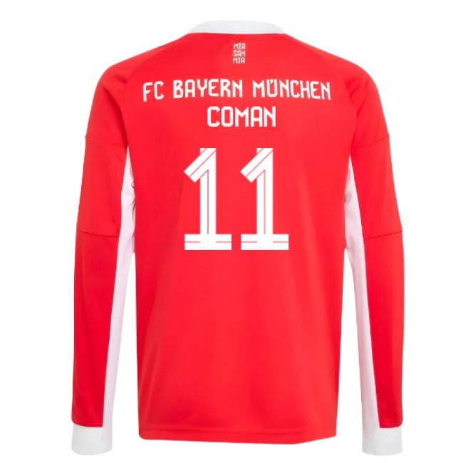 2025-2026 Bayern Munich Long Sleeve Home Shirt (Kids) (Coman 11) — Shop Now