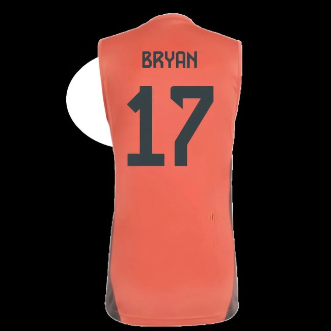 2025-2026 Bayern Munich Sleeveless Jersey (Easy Coral) (Bryan 17) — Shop Online