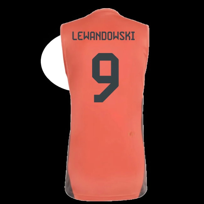 2025-2026 Bayern Munich Sleeveless Jersey (Easy Coral) (Lewandowski 9) — Buy Online