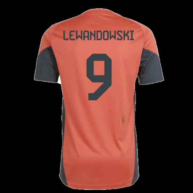 2025-2026 Bayern Munich Training Shirt (Easy Coral) (Lewandowski 9) — Buy Now