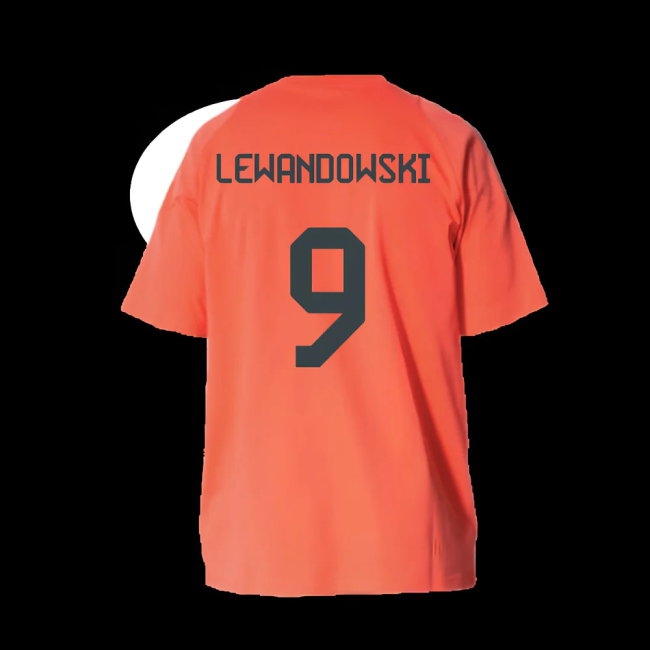 2025-2026 Bayern Munich Training Tee (Easy Coral) - Kids (Lewandowski 9) — Shop Online