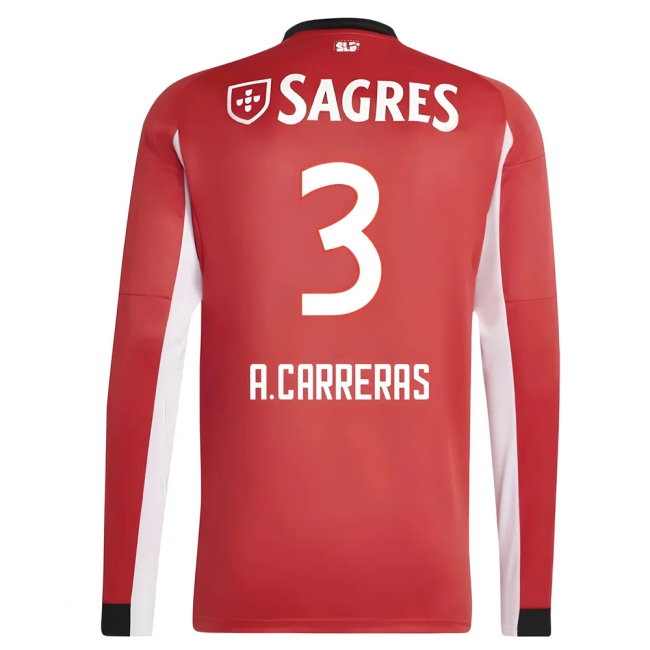 2025-2026 Benfica Long Sleeve Home Shirt (A.Carreras 3) — Buy Now