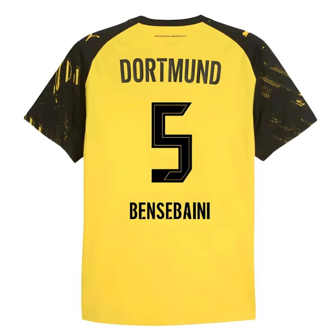 2025-2026 Borussia Dortmund Player Version Home Shirt (Bensebaini 5) — Buy Online