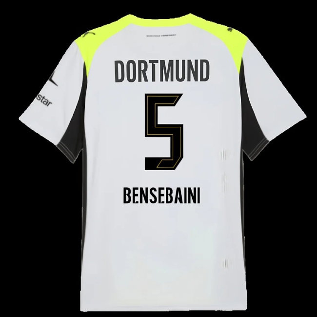 2025-2026 Borussia Dortmund Away Shirt (Bensebaini 5) — Shop Now