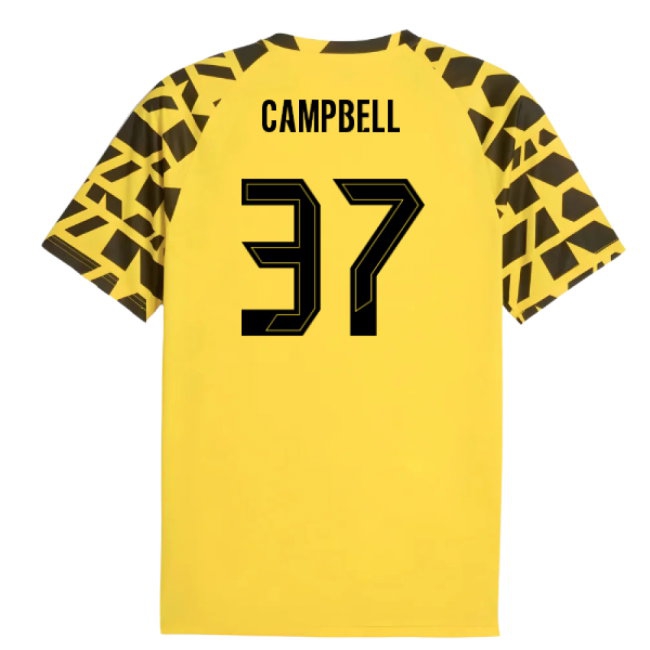 2025-2026 Borussia Dortmund Warm Up Jersey (Yellow) (Campbell 37) — Shop Now