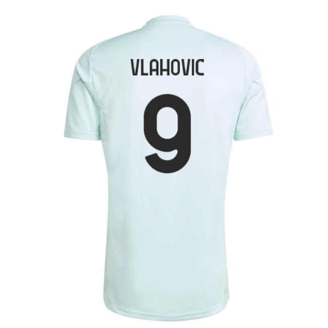 2025-2026 Juventus Training Jersey (Semi Flash Aqua) (Vlahovic 9) — Buy Online