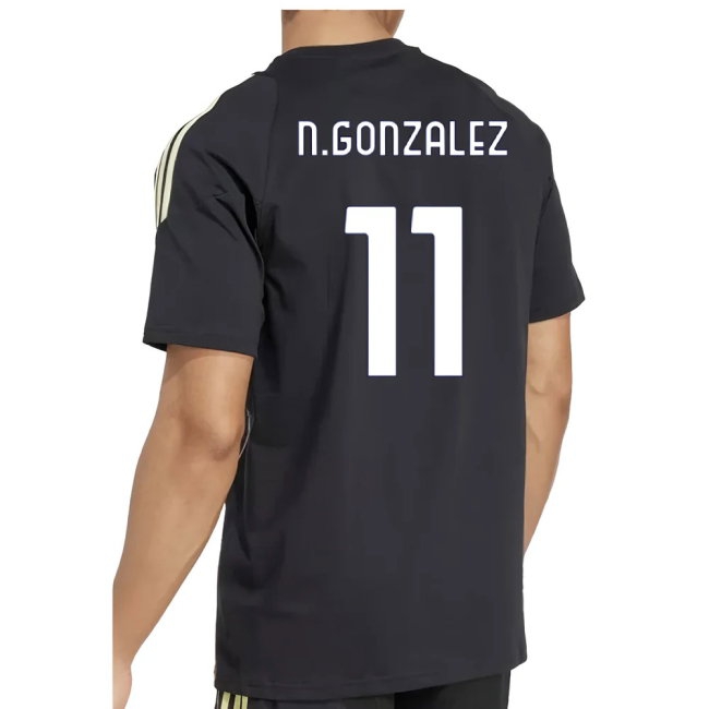 2025-2026 Juventus Training Tee (Black) (N.Gonzalez 11) — Buy Now