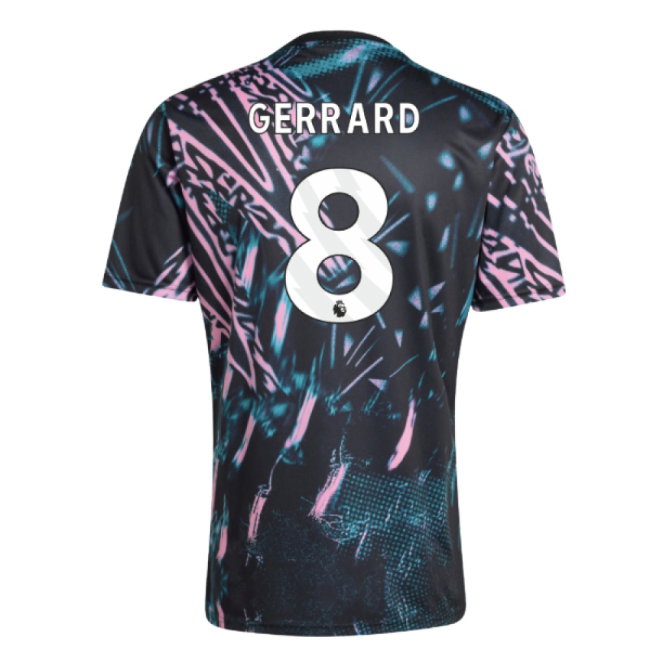 2025-2026 Liverpool Pre Match Shirt (Black) (Gerrard 8) — Shop Online