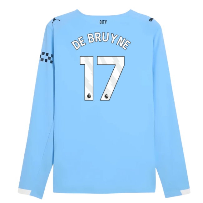 2025-2026 Man City Player Version Long Sleeve Home Shirt (De Bruyne 17) — Buy Online