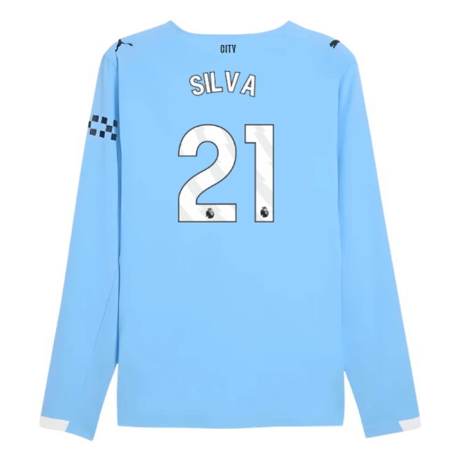 2025-2026 Man City Player Version Long Sleeve Home Shirt (Silva 21) — Buy Online