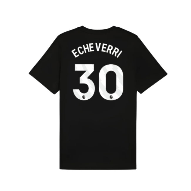 2025-2026 Man City FtblESS Tee (Black) (Echeverri 30) — Buy Online