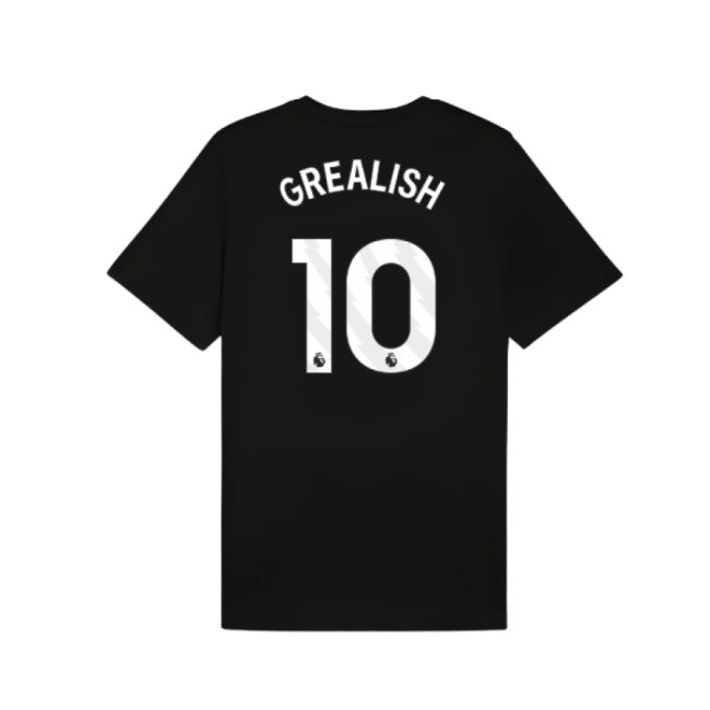 2025-2026 Man City FtblESS Tee (Black) (Grealish 10) — Shop Online