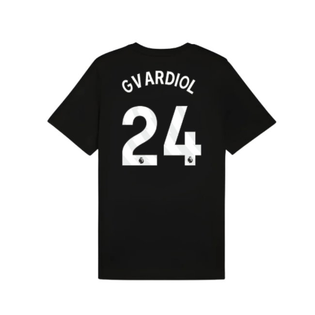 2025-2026 Man City FtblESS Tee (Black) (Gvardiol 24) — Shop Online