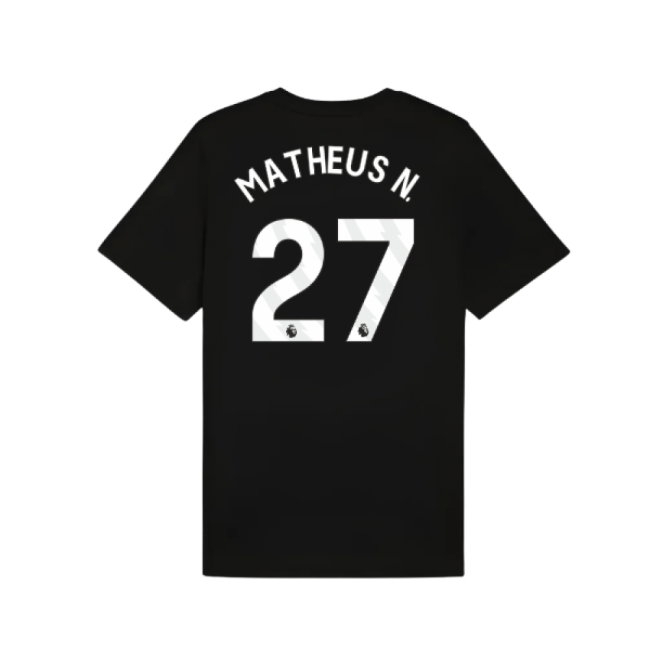 2025-2026 Man City FtblESS Tee (Black) (Matheus N. 27) — Shop Online
