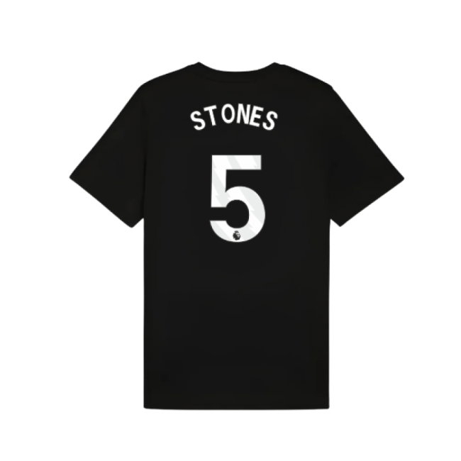 2025-2026 Man City FtblESS Tee (Black) (Stones 5) — Shop Now