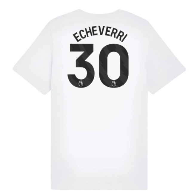 2025-2026 Man City FtblESS Tee (White) - Kids (Echeverri 30) — Shop Online