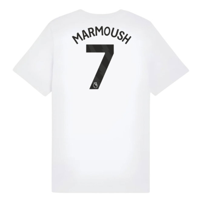 2025-2026 Man City FtblESS Tee (White) - Kids (Marmoush 7) — Buy Now